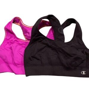 Champion Sports Bra Bundle of Two Black Pink Medium Running